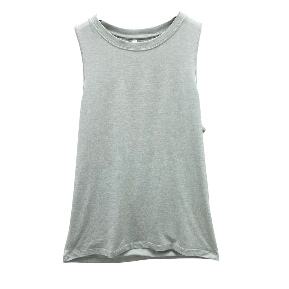 Fabletics Womens Open Tulip Back Tank Top Light Green Heathered Sleeveless Small